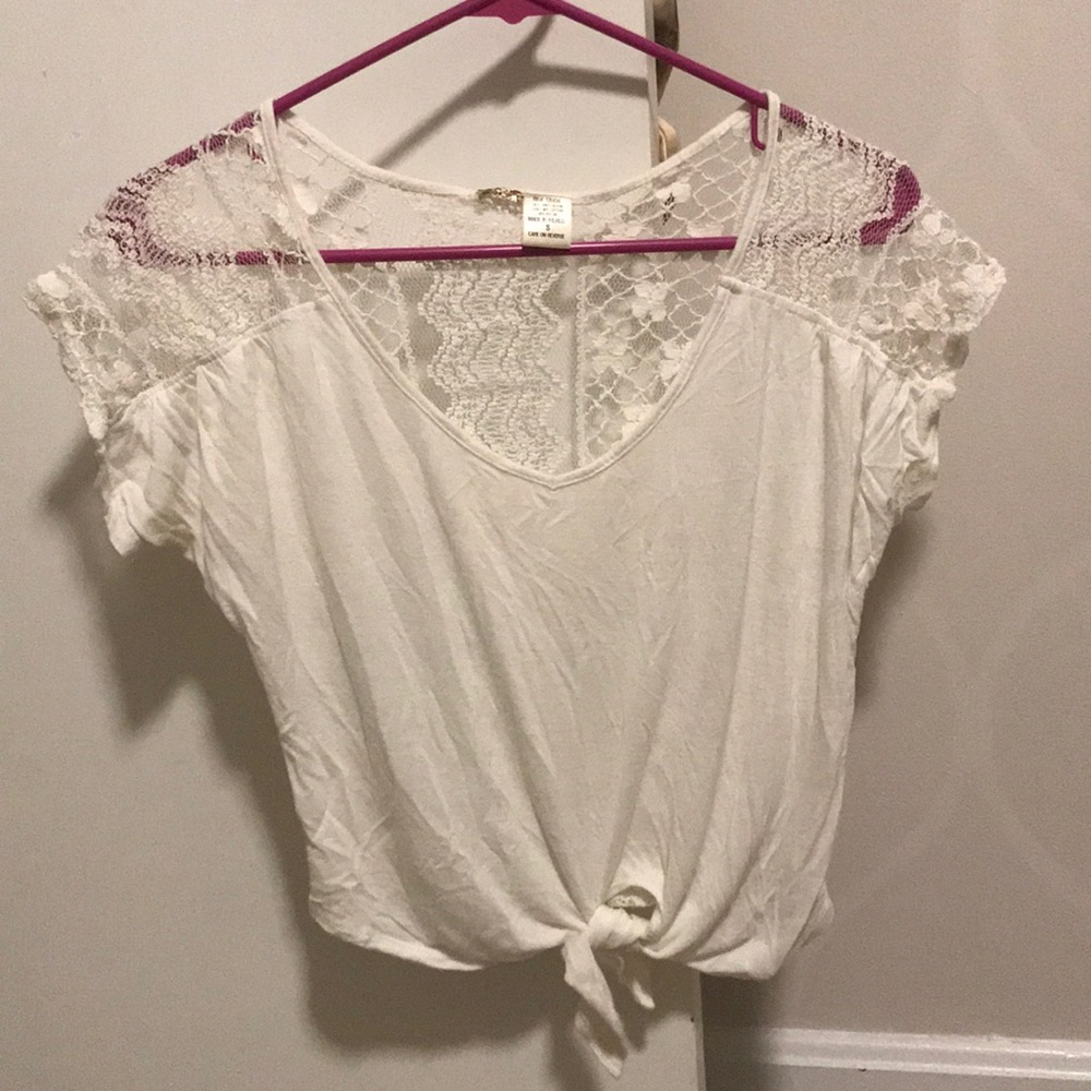 Lace see through back tee shirt